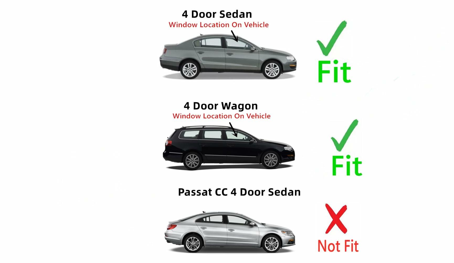 Passenger Right Side Front Door Window Door Glass Compatible with Volkswagen Passat 4 Door Sedan 2006-2011 Models