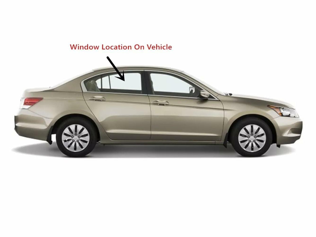 Passenger Right Side Rear Door Window Door Glass Compatible with Honda Accord 4-Door Sedan 2008-2012 Models