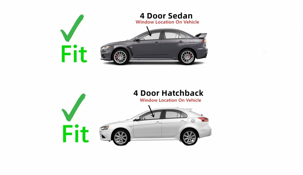 Driver Left Side Front Door Window Door Glass Compatible with Mitsubishi Lancer 2008-2018 Models