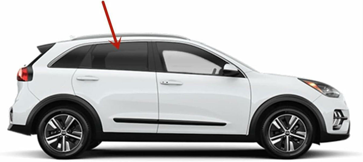 Tempered Passenger Right Side Rear Door Window Door Glass Compatible with Kia Niro Hybrid 2017-2022 Models