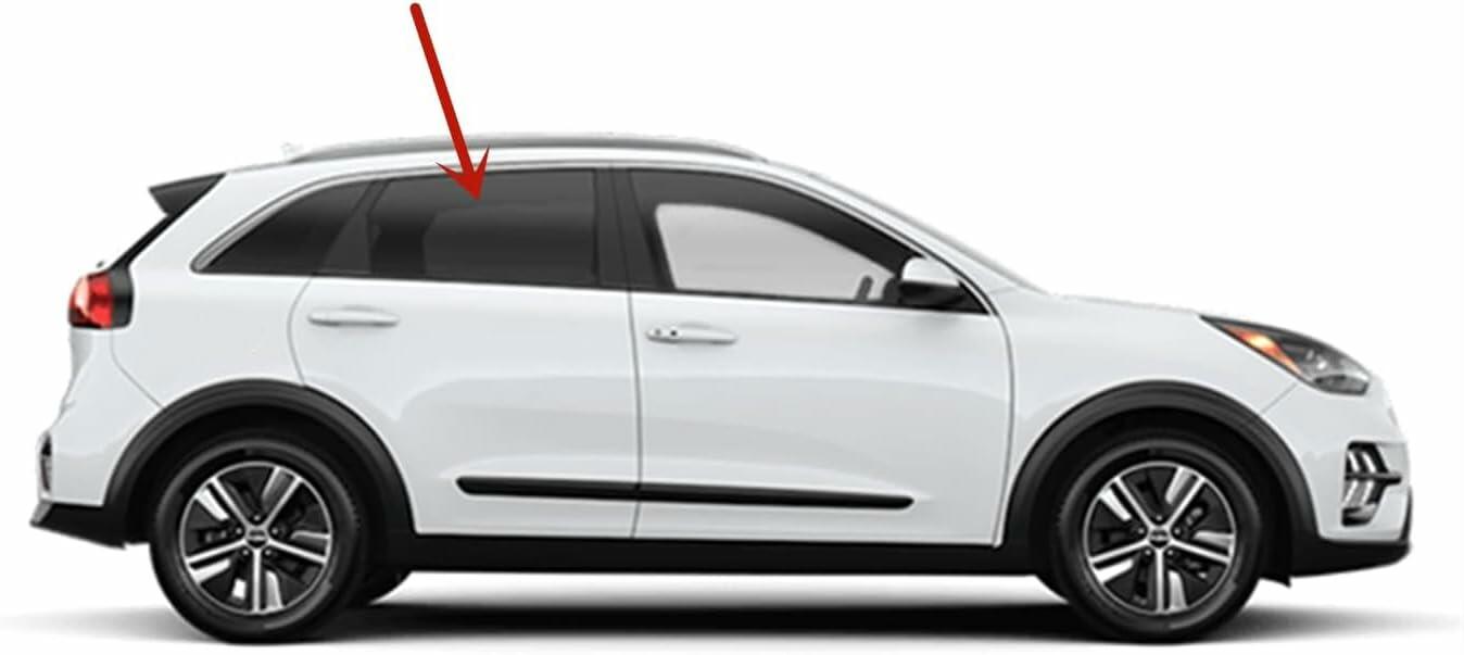 Tempered Passenger Right Side Rear Door Window Door Glass Compatible with Kia Niro Hybrid 2017-2022 Models