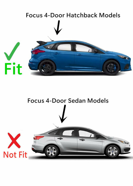 Black Moulding Style Passenger Right Side Quarter Window Quarter Glass Compatible with Ford Focus/Focus Rally Sport 4-Door Hatchback 2012-2018 Models