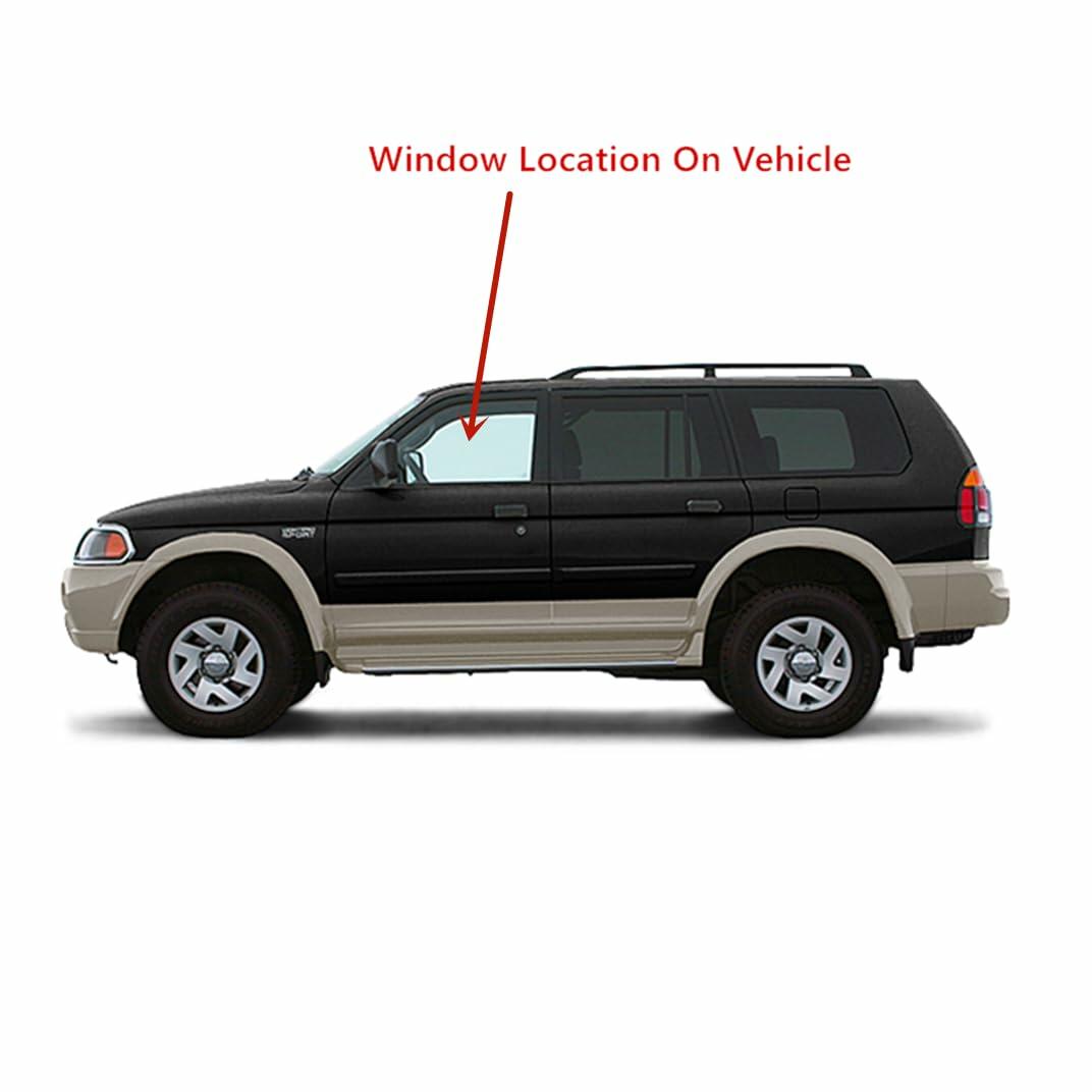 Driver Left Side Front Door Window Door Glass Compatible with Mitsubishi Montero Sport 1997-2007 Models
