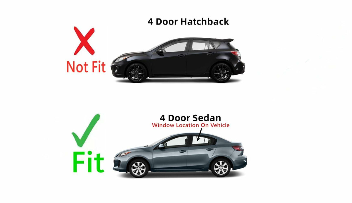 Driver Left Side Rear Door Window Door Glass Compatible with Mazda 3 4 Door Sedan 2010-2013 Models