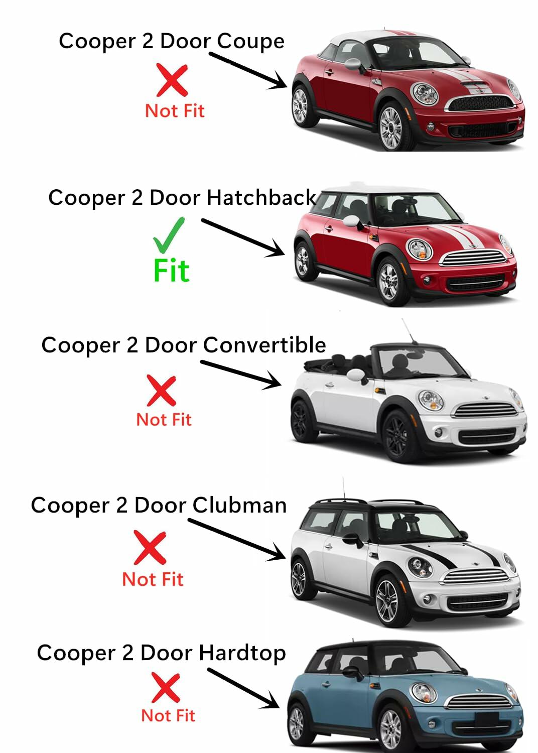 Passenger Right Side Quarter Window Quarter Glass Compatible with Mini Cooper 2-Door Hatchback 2007-2015 Models (Not For Clubman)