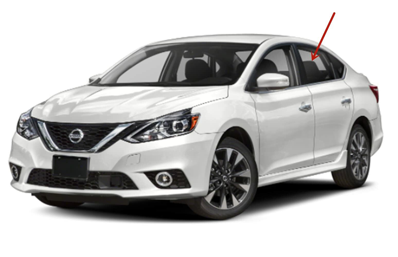 Driver Left Side Rear Door Window Door Glass Compatible with Nissan Sentra 4 Door Sedan 2013-2019 Models