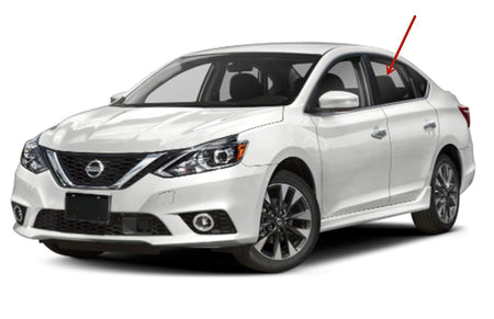 Driver Left Side Rear Door Window Door Glass Compatible with Nissan Sentra 4 Door Sedan 2013-2019 Models