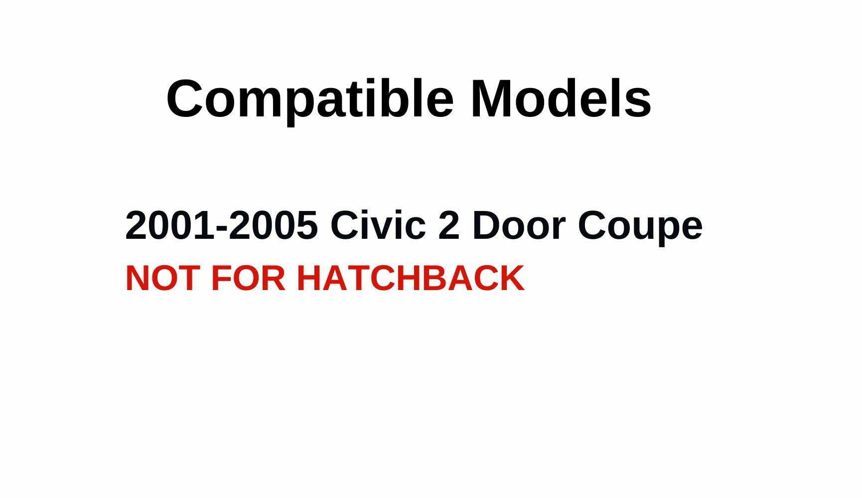 Driver Left Side Door Window Door Glass Compatible with Honda Civic 2 Door Coupe 2001-2005 Models
