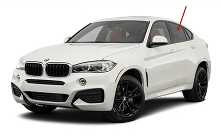 Driver Left Side Rear Door Window Door Glass Compatible with BMW X6 2015-2019 Model