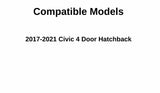 Passenger Right Side Rear Door Window Door Glass Compatible with Honda Civic 4 Door Hatchback 2017-2021 Models