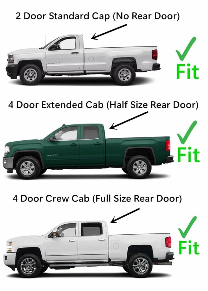 Non-Heated High Performance Manual Back Slider Window Glass Compatible with GMC Sierra/Chevrolet Silverado Pickup 1500 2007-2013 Models/2500 3500 2007-2014 Models (Not For Classic Models)