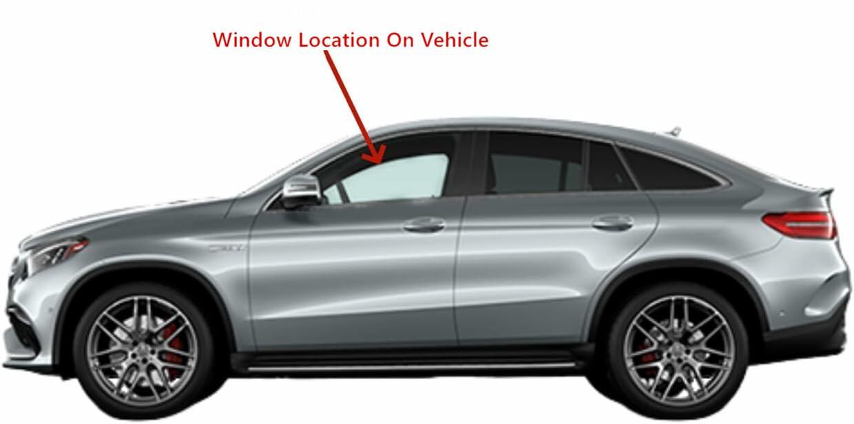 Tempered Driver Left Side Front Door Window Door Glass Compatible with Mercedes Benz GLE43AMG GLE63AMG GLE350d GLE450 2016-2019 4-Door Coupe Models