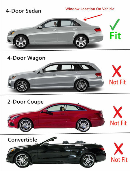 Heated Rear Back Window Back Glass Compatible with Mercedes Benz E250 E350 E400 E550 E63AMG 4-Door Sedan 2010-2016 Models