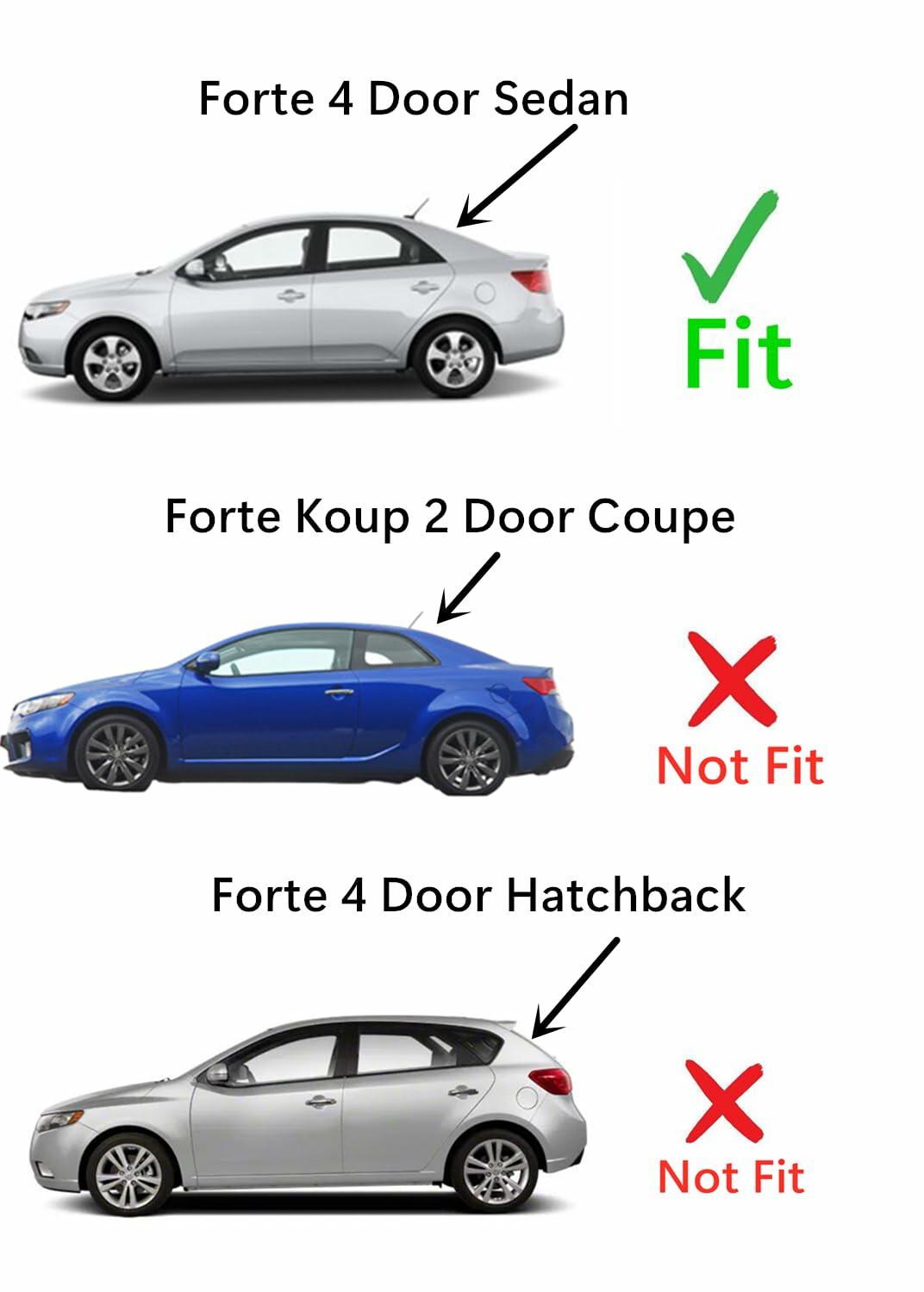 Heated Rear Back Window Back Glass Compatible with Kia Forte 4 Door Sedan 2010-2013 Models