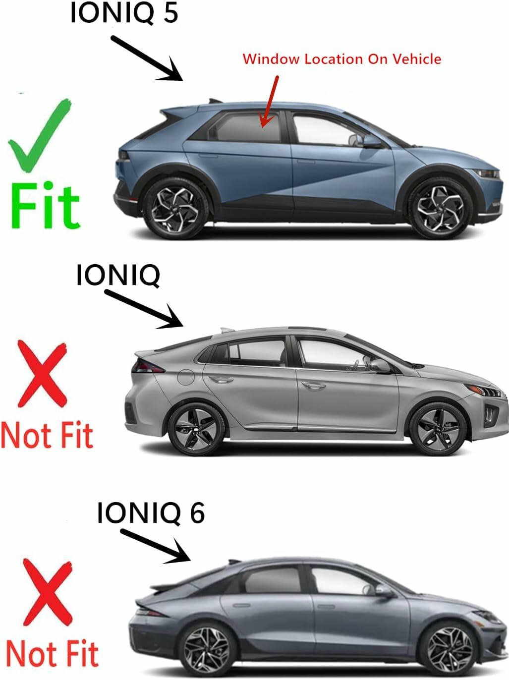 Laminated Passenger Right Side Rear Door Window Glass Compatible with Hyundai IONIQ 5 2022-2026 Models (Not For IONIQ or IONIQ 6)