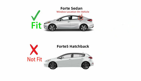 Driver Left Side Rear Vent Window Vent Glass Compatible with Kia Forte 4-Dr Sedan 2014-2018 Models