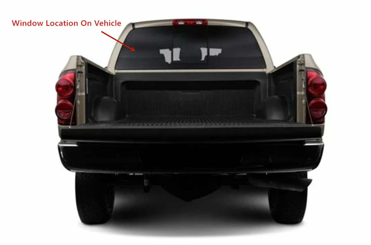 Flush Fit Manual Back Slider Window Back Glass Compatible with Dodge Ram Pickup 1500 2002-2008 & 2500 3500 2003-2009 & 4500 5500 2006-2009 & 3500Cab/Chs 4500Cab/Chs 5500Cab/Chs 2010 Models