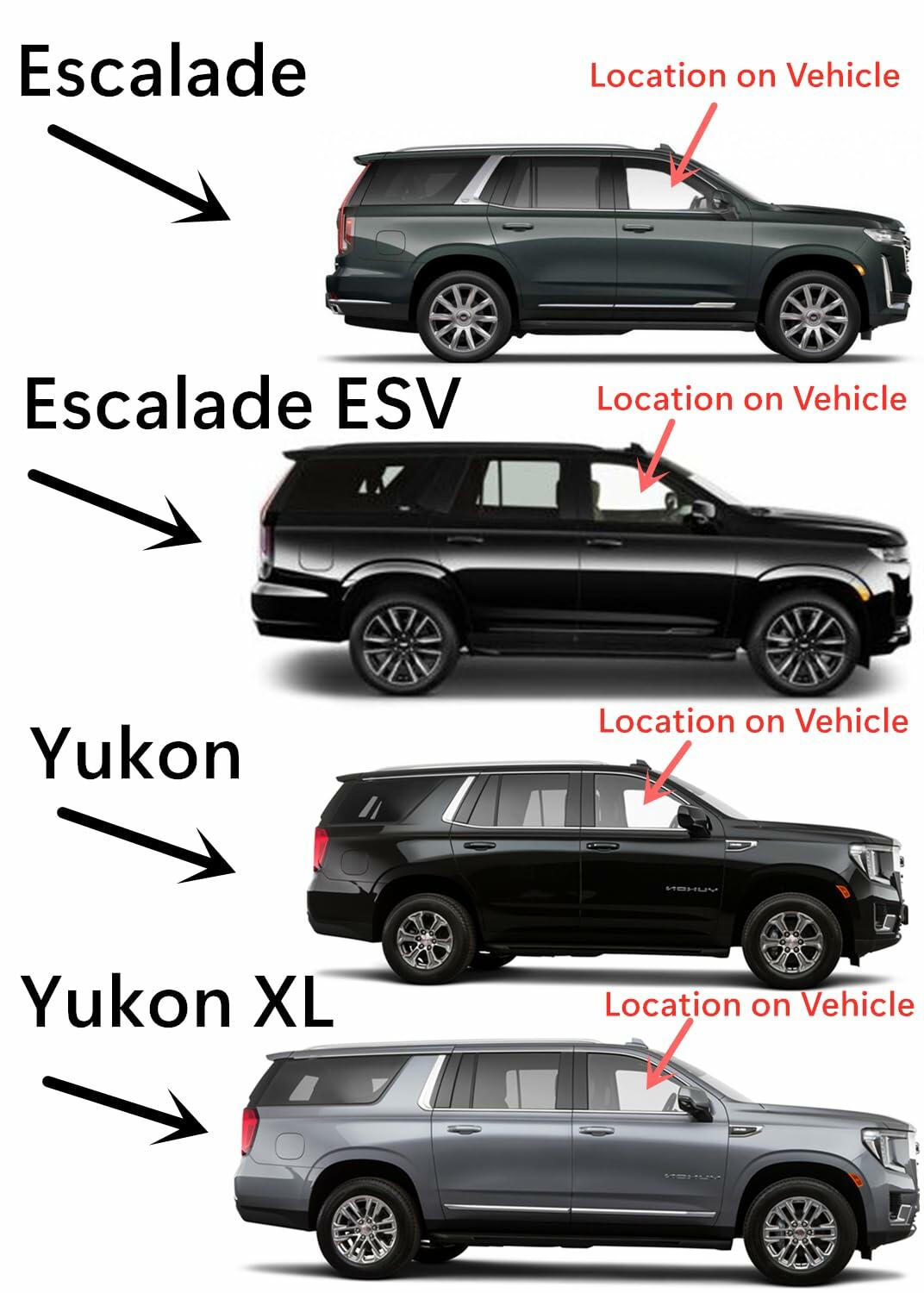 Laminated Passenger Right Side Front Door Window Door Glass Compatible with GMC Yukon XL / Yukon & Cadillac Escalade ESV / Escalade 2021-2026 Models