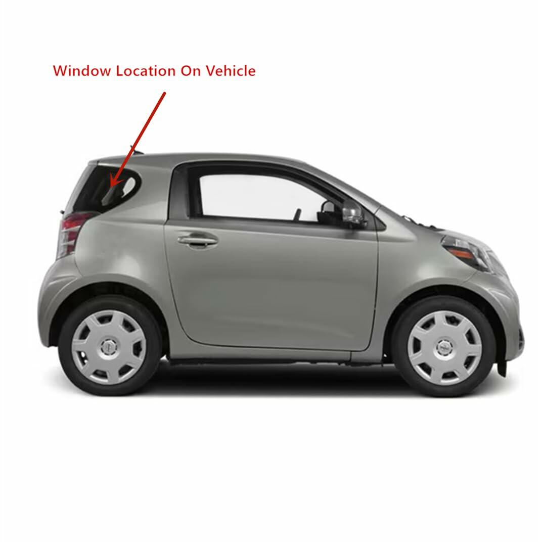 Tempered Passenger Right Side Quarter Window Quarter Glass Compatible with Scion IQ 2011-2015 Models