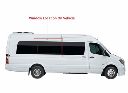 Passenger Right Side Middle Window Fixed Glass Compatible with Mercedes Benz Sprinter 170" WB Van 2019-2025 Models