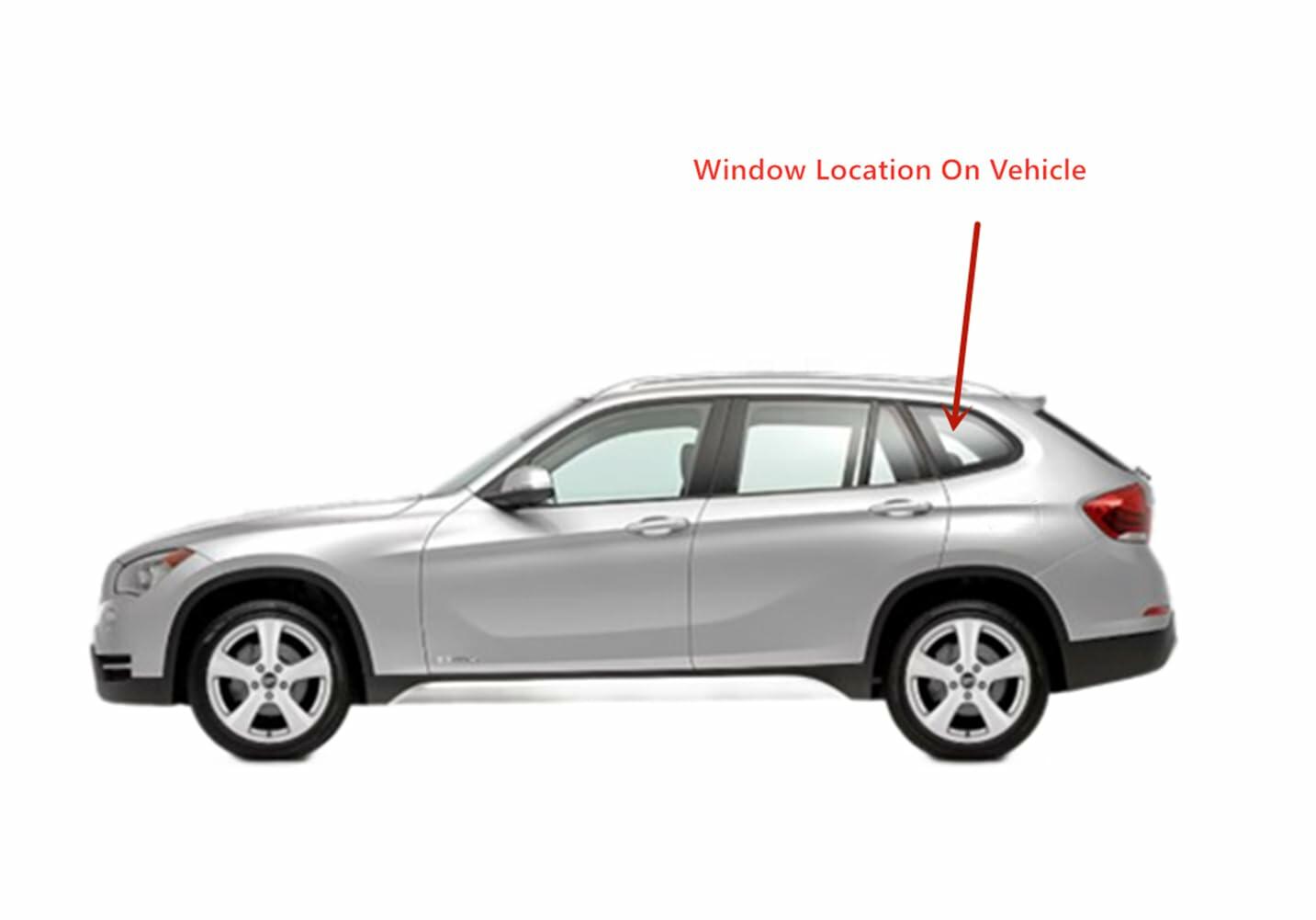 Clear Driver Left Side Quarter Window Quarter Glass Compatible with BMW X1 2011-2015 Models