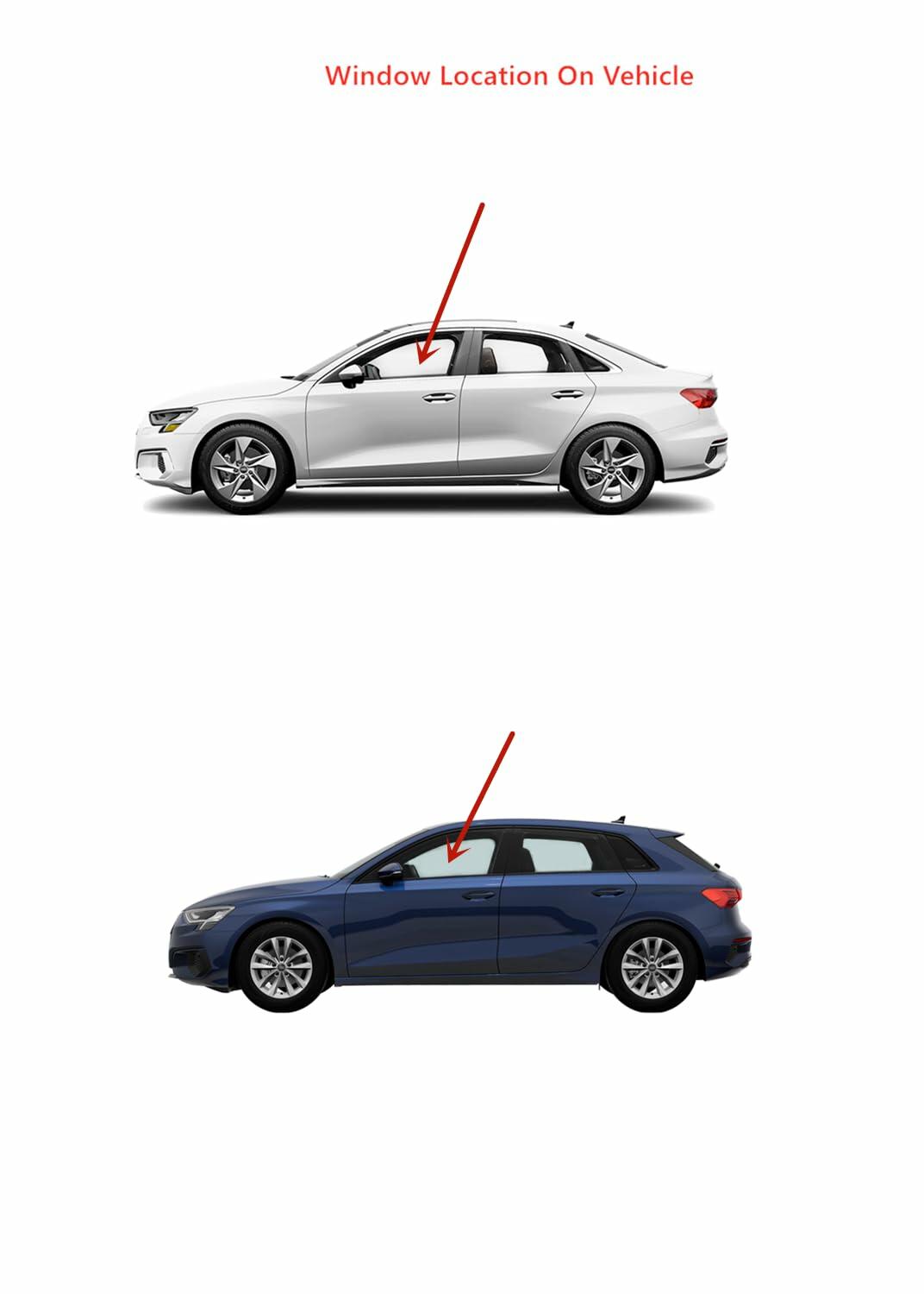 Tempered Driver Left Side Front Door Window Door Glass Compatible with Audi A3 / S3 2022-2025 Model