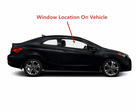 Tempered Passenger Right Side Door Window Door Glass Compatible with Kia Forte Koup 2-Door Coupe 2014-2017 Models