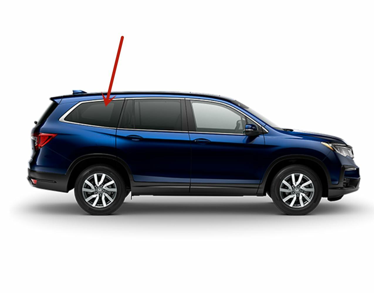 Tempered Passenger Right Side Quarter Window Quarter Glass Compatible with Honda Pilot 2016-2022 Models