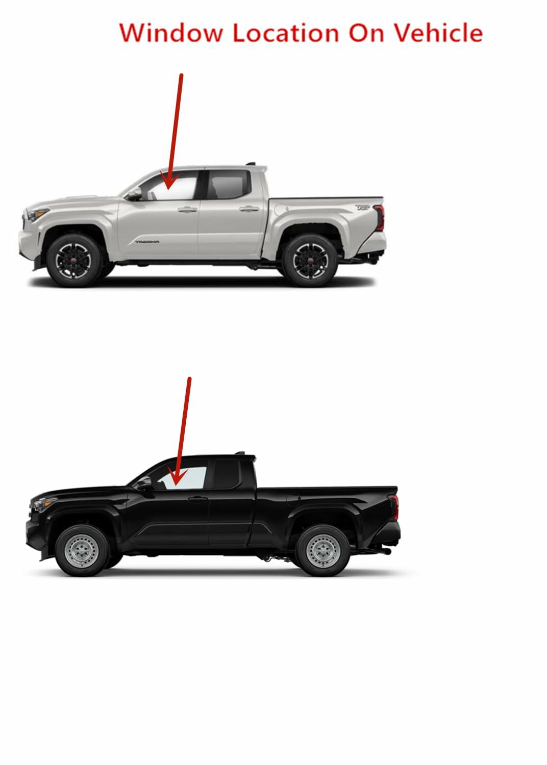 Tempered Driver Left Side Front Door Window Glass Compatible with Toyota Tacoma Pickup 2024-2026 Models