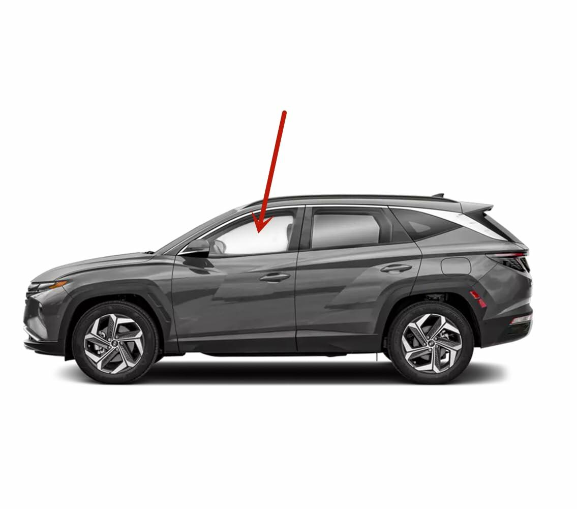 Tempered Driver Left Side Front Door Window Door Glass Compatible with Hyundai Santa Cruz 2022-2026 / Tucson 2022-2026 Models