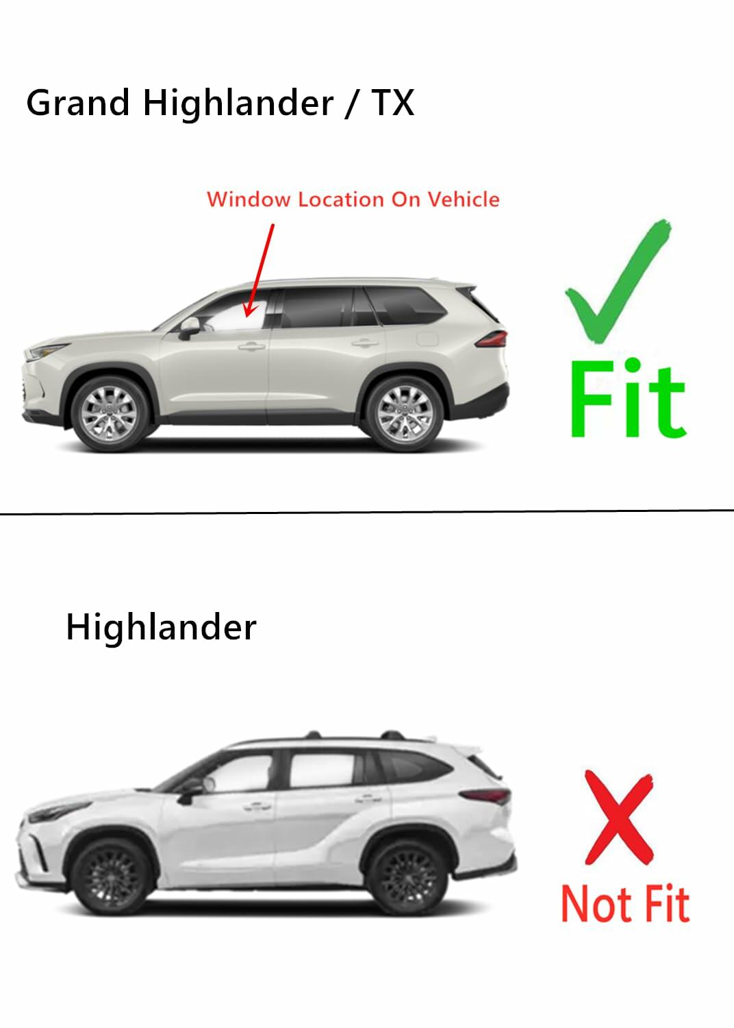 Laminated Driver Left Side Front Door Window Glass Compatible with Toyota Grand Highlander / Lexus TX350 TX500h TX550h+ 2024-2026 Models