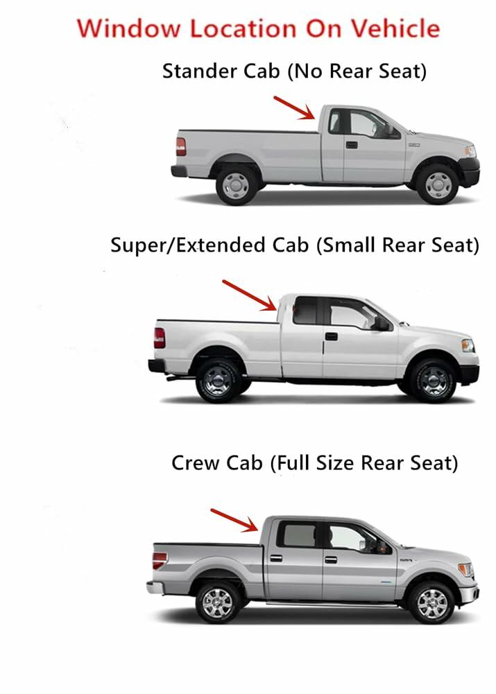 Factory Privacy Tinted Stationary Back Window Back Glass Compatible with Ford F150 2004-2014 Pickup Models