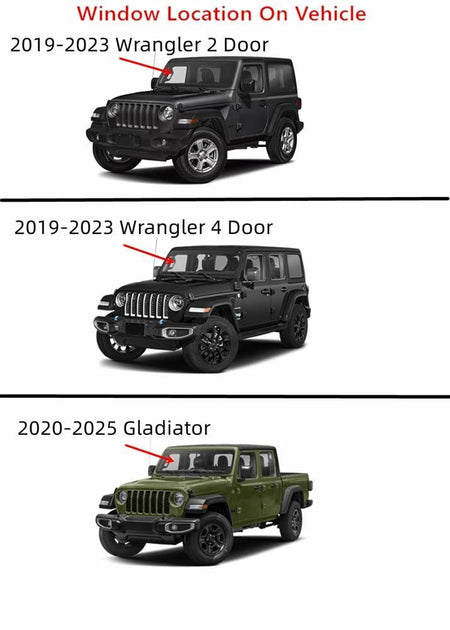 Laminated Front Windshield Window Glass Compatible with Jeep Gladiator 2020-2025/ Wrangler 2019-2023 Models W/ Feature