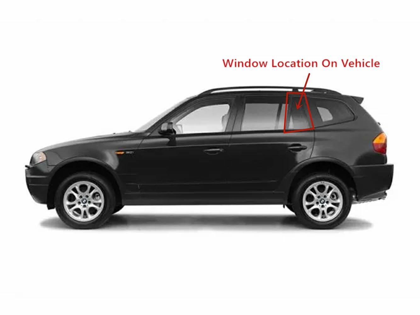 Tempered Privacy Driver Left Side Rear Vent Window Glass Compatible with BMW X3 2004-2010