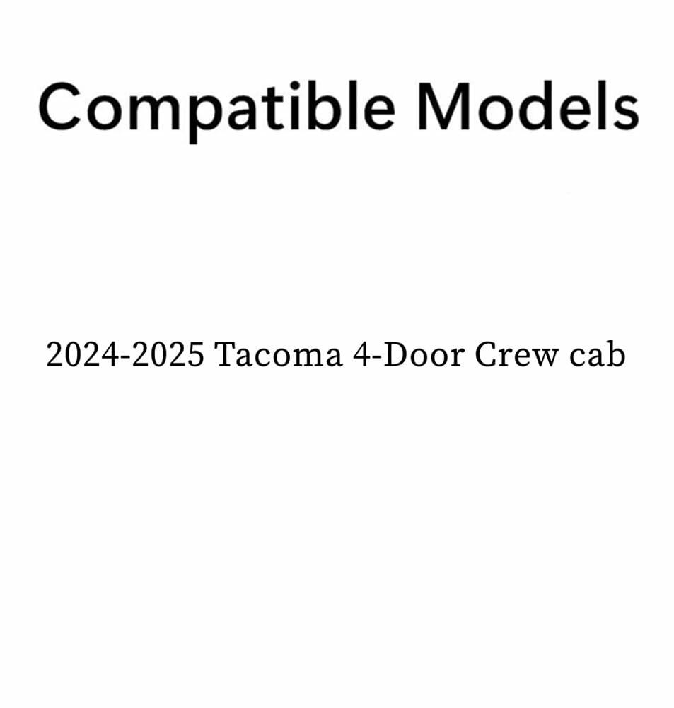 Tempered Passenger Right Side Rear Door Window Glass Compatible with Toyota Tacoma 4 Door Crew Cab Pickup 2024-2026 Models