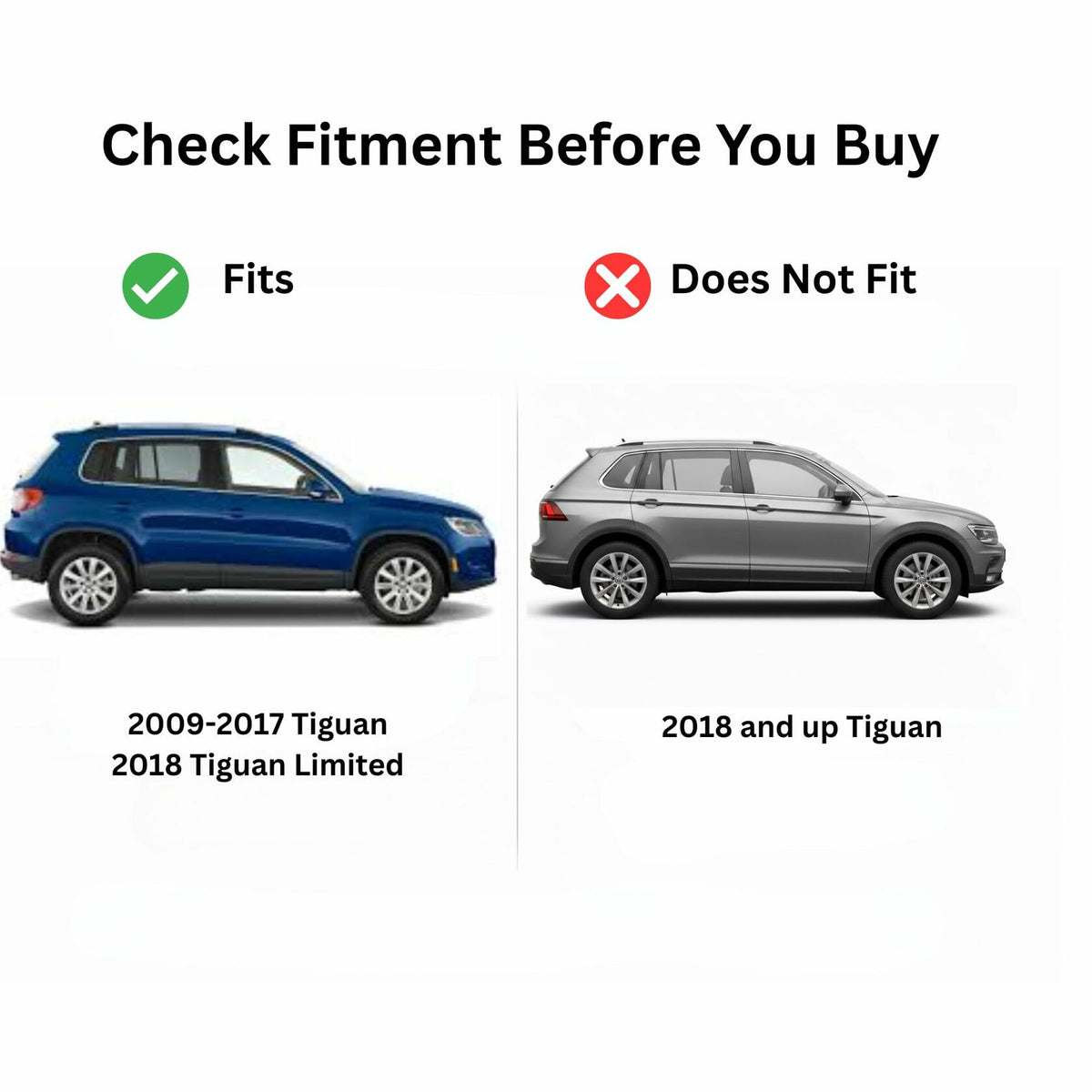Tempered Passenger Right Side Front Door Window Door Glass Compatible with Volkswagen Tiguan 2009-2017 / Tiguan Limited 2018 Models