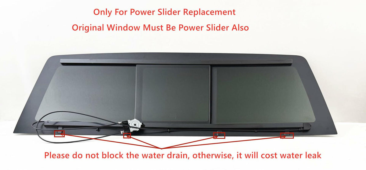 Flush Fit Rear Power Slider Window Back Glass Compatible with Chevrolet Silverado / GMC Sierra 1500 2500 2500HD 3500 3500HD 2007-2010 Models (Not For 2007 Classic Models)