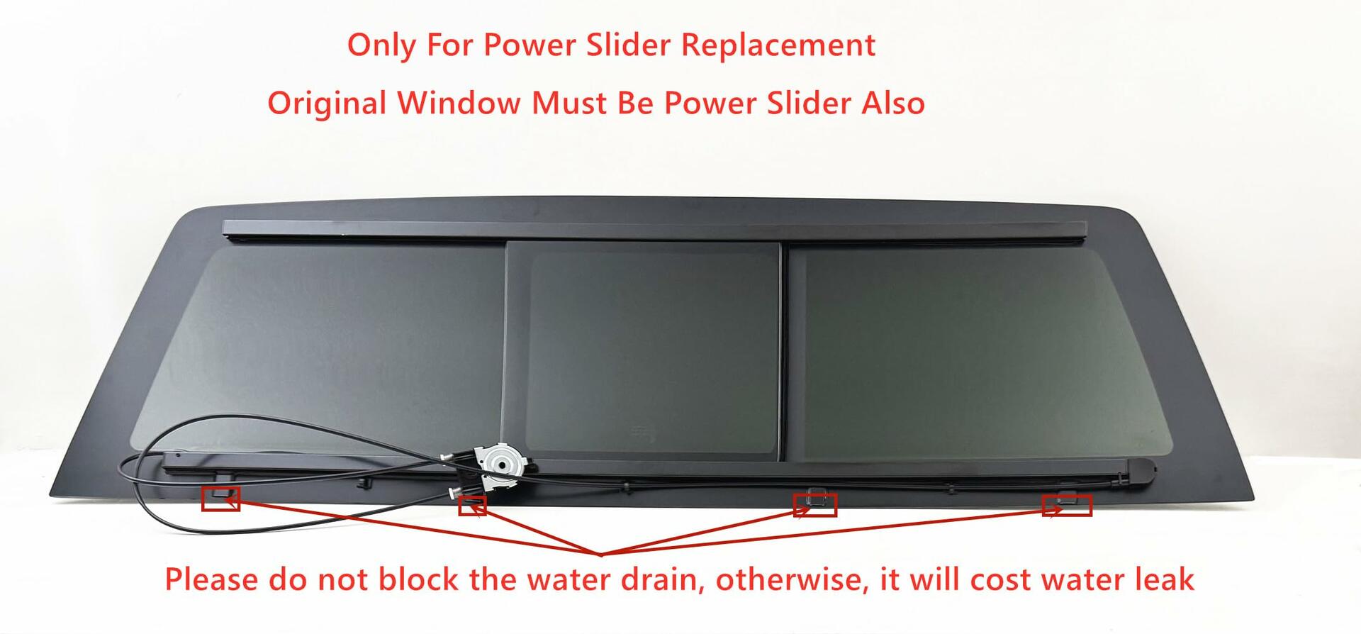 Flush Fit Rear Power Slider Window Back Glass Compatible with Chevrolet Silverado / GMC Sierra 1500 2500 2500HD 3500 3500HD 2007-2010 Models (Not For 2007 Classic Models)