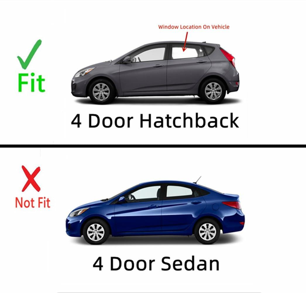 Driver Left Side Rear Door Window Door Glass Compatible with Hyundai Accent Hatchback 2012-2017 Models