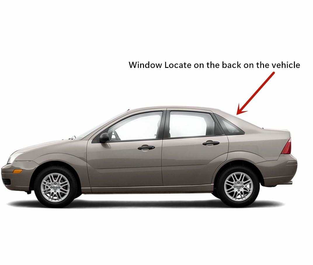 Heated Back Window Back Glass Compatible with Ford Focus 2000-2007 4 Door Sedan Models