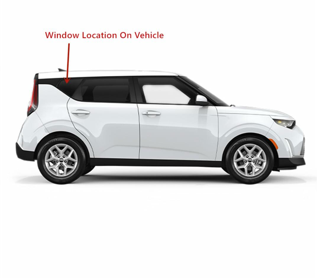 Tempered Passenger Right Side Quarter Window Quarter Glass Compatible with Kia Soul 2020-2025 Models