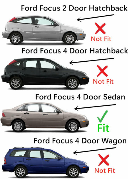 Heated Back Window Back Glass Compatible with Ford Focus 2000-2007 4 Door Sedan Models