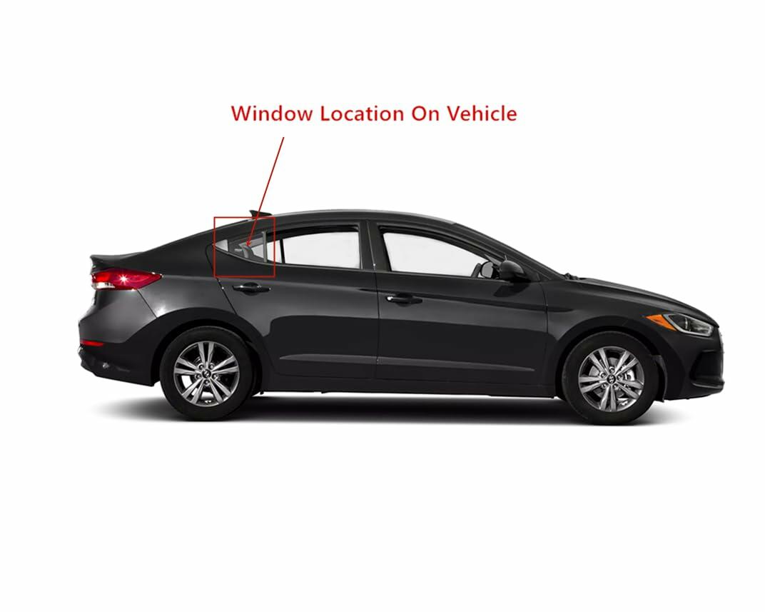 Passenger Right Side Rear Vent Window Vent Glass Compatible with Hyundai Elantra 4 Door Sedan 2017-2020 Models