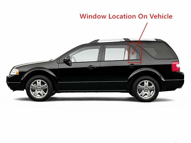 Tempered Driver Left Side Rear Vent Window Vent Glass Compatible with Ford Freestyle / Taurus X 2005-2009 Models