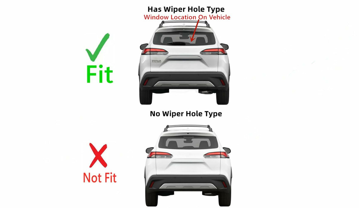 Heated Rear Back Window Tailgate Glass W/Wiper-Hole Compatible with Toyota Corolla Cross 2022-2026 (Not For Corolla)