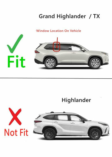 Tempered Passenger Right Side Vent Window Glass Compatible with Toyota Grand Highlander / Lexus TX350 TX500h TX550h+ 2024-2026 Models
