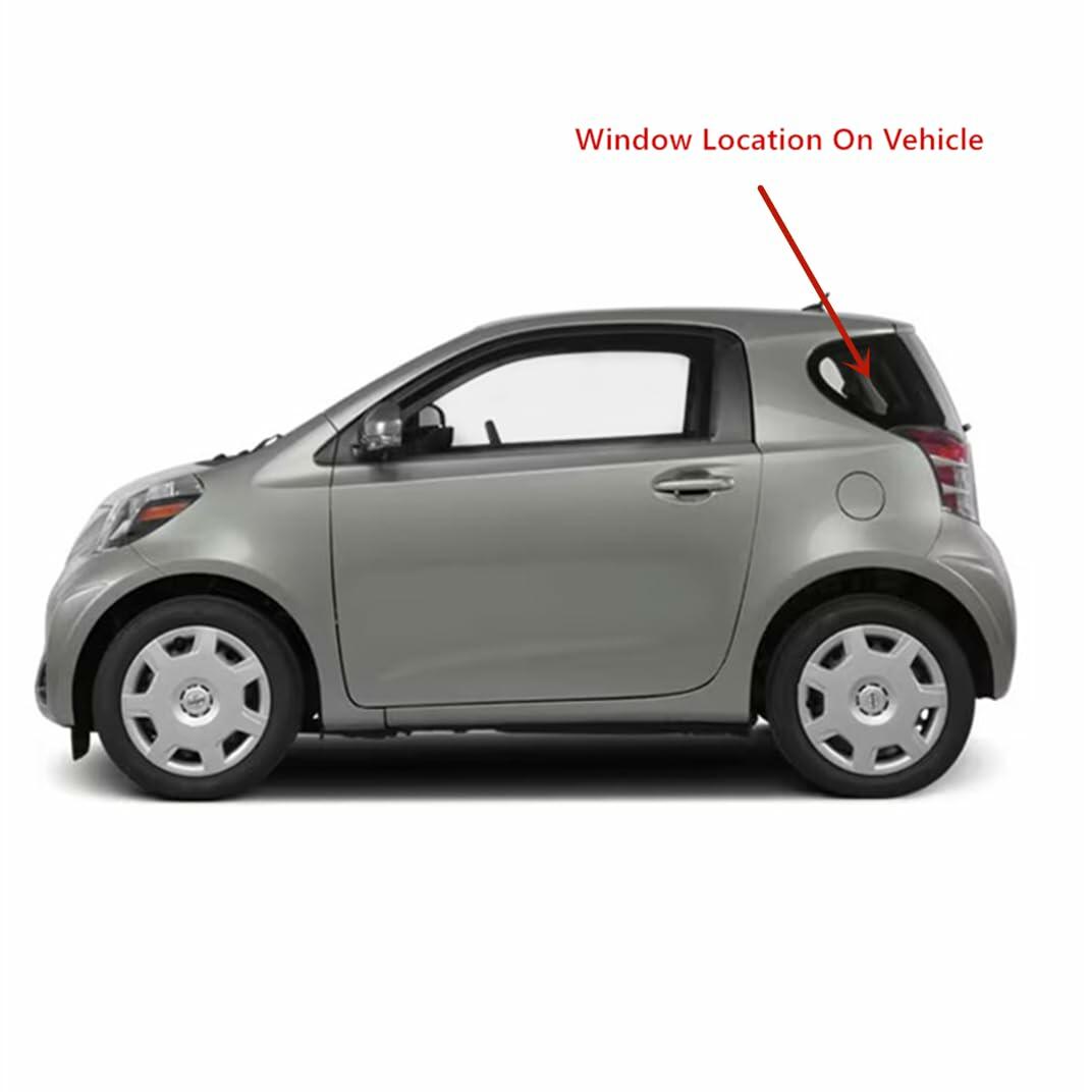 Tempered Driver Left Side Quarter Window Quarter Glass Compatible with Scion IQ 2011-2015 Models