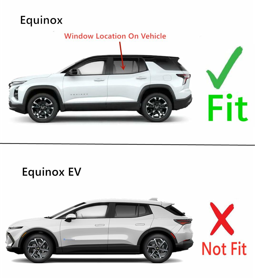 Tempered Driver Left Side Rear Door Window Door Glass Compatible with Chevrolet Equinox 2025-2026 Models