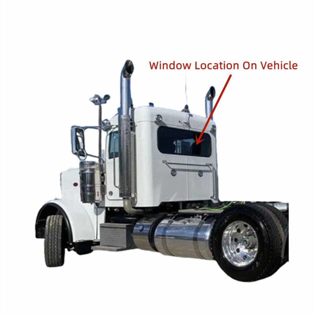 Back Window Back Glass Compatible with Navistar 4000/ 4100/ 4200/ 4300/ 4000/ 7000/ 8000/ CXT/ Dura Star/ MXT/ Pro Star/ RXT/ Terra Star/ Tran Star/ Work Star Models W/ Rubber Molding Around