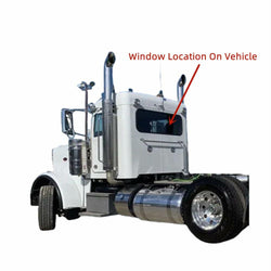 Back Window Back Glass Compatible with Navistar 4000/ 4100/ 4200/ 4300/ 4000/ 7000/ 8000/ CXT/ Dura Star/ MXT/ Pro Star/ RXT/ Terra Star/ Tran Star/ Work Star Models W/ Rubber Molding Around